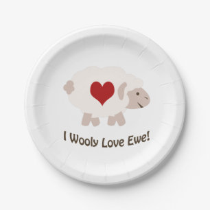 I Wooly Love You! Paper Plate