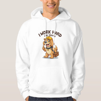 I Work Hard for Treats Funny Golden Retriever Hoodie