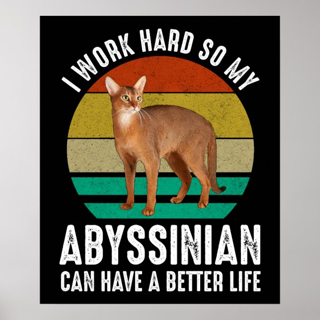 I Work Hard So My Abyssinian Can Have Better Life Poster (Front)