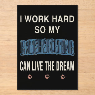 I Work Hard So My British Shorthair Can Live Dream Acrylic Invitations