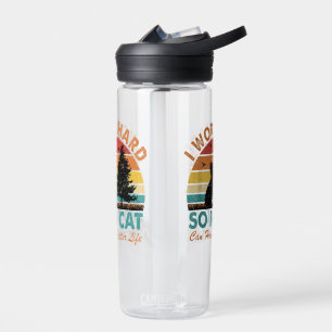 I Work Hard So My Cat Can Have a Better Life Sunse Water Bottle