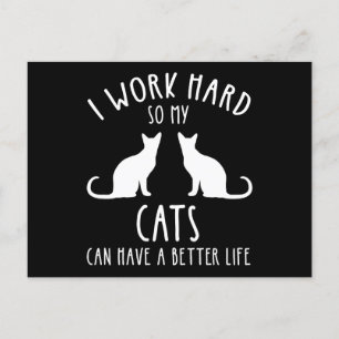 I Work Hard So My Cats Can Have A Better Life Postcard