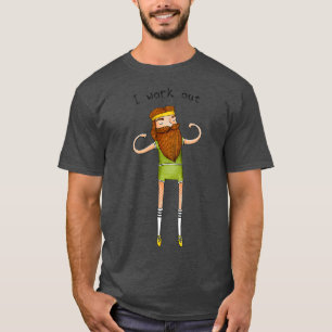 I work out hipster beard dude T-Shirt