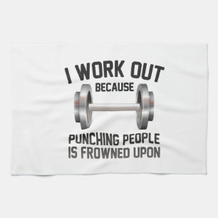 I Work Out Tea Towel