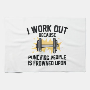 I Work Out Tea Towel