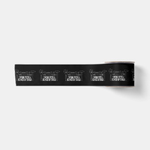 I work with a bunch of tools - Funny Construction Satin Ribbon