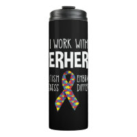 I Work With Superheroes -- Autism Awareness -- Emb