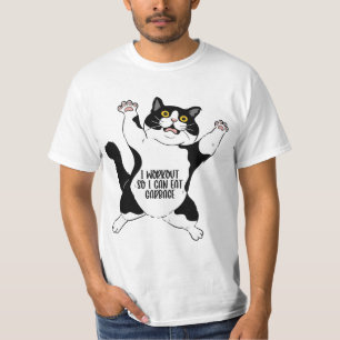 I Workout so I Can Eat Garbage, Cat Fitness  T-Shirt