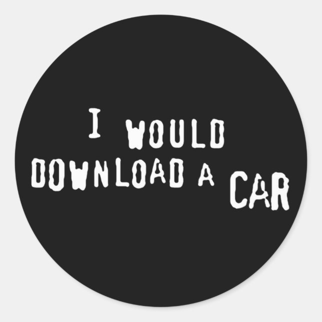 I would download a car classic round sticker (Front)
