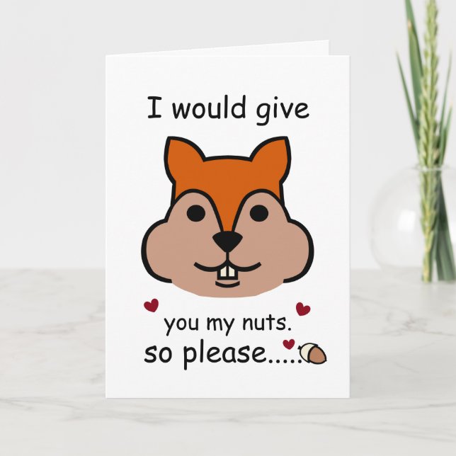 I Would Give You My Nuts, Valentine's Day Squirrel Card (Front)