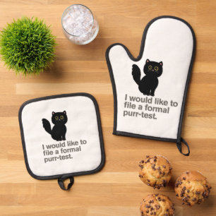 I Would Like To File A Formal Purr-test Oven Mitt & Pot Holder Set