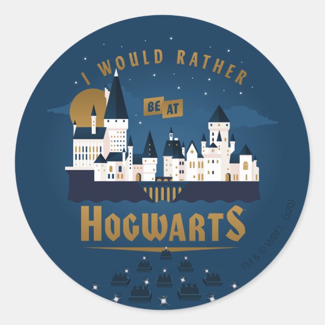 I Would Rather Be At HOGWARTS™ Abstract Boat Ride Classic Round Sticker (Front)