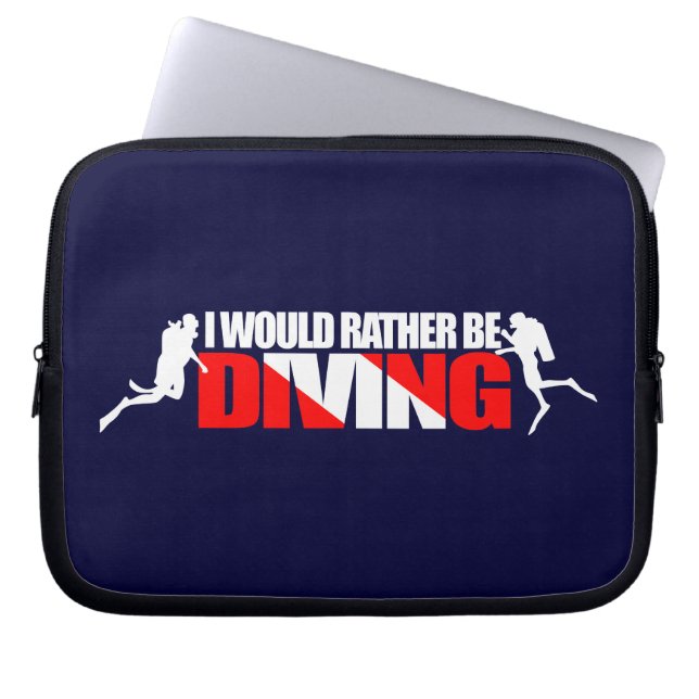 I Would Rather Be Diving Laptop Sleeve (Front)