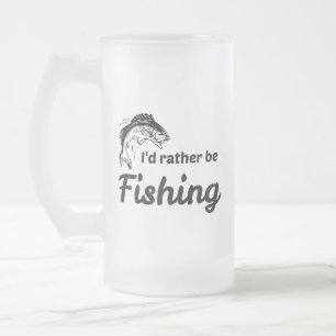 I Would Rather be Fishing Frosted Glass Beer Mug