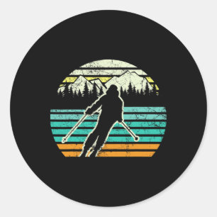 I Would Rather Be Skiing Snowy Adventure Skiing Sn Classic Round Sticker