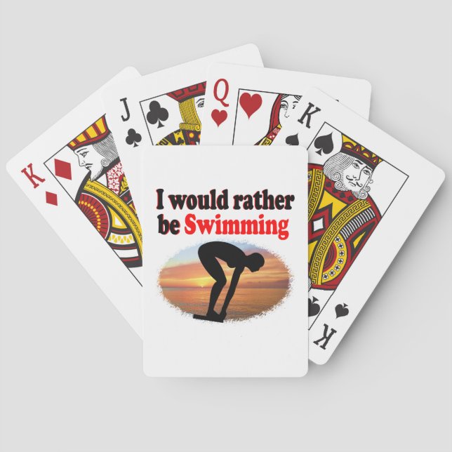 I WOULD RATHER BE SWIMMING PLAYING CARDS (Back)
