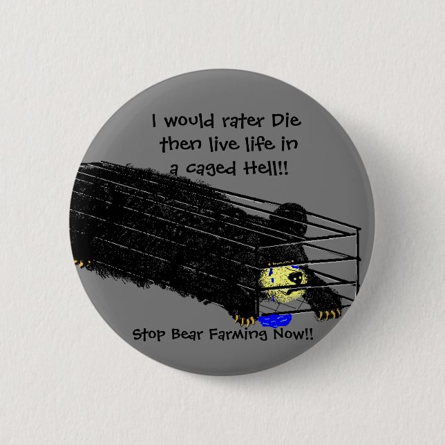 I would rather die 6 cm round badge (Front)
