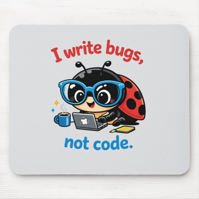 I write bugs, not code. mouse mat (Front)