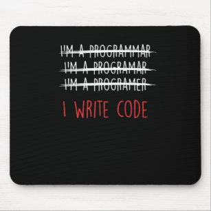 I Write Code Coder Programmer Programming Gift Mouse Mat