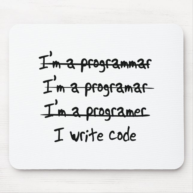 I Write Code Mouse Mat (Front)