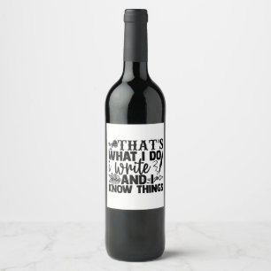 I Write Funny Wine Label