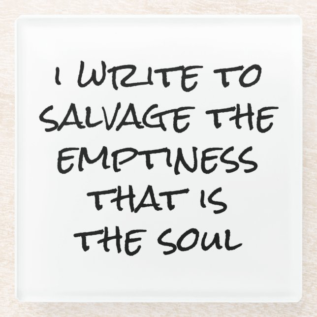 I Write Glass Coaster (Front)