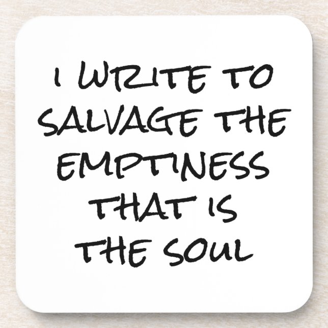 I Write Hard Plastic Coaster (Front)