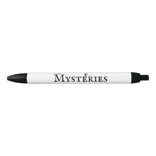 I write Mysteries, dectective Black Ink Pen (Front)