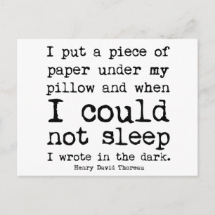 I Wrote in the Dark Thoreau Quote Postcard