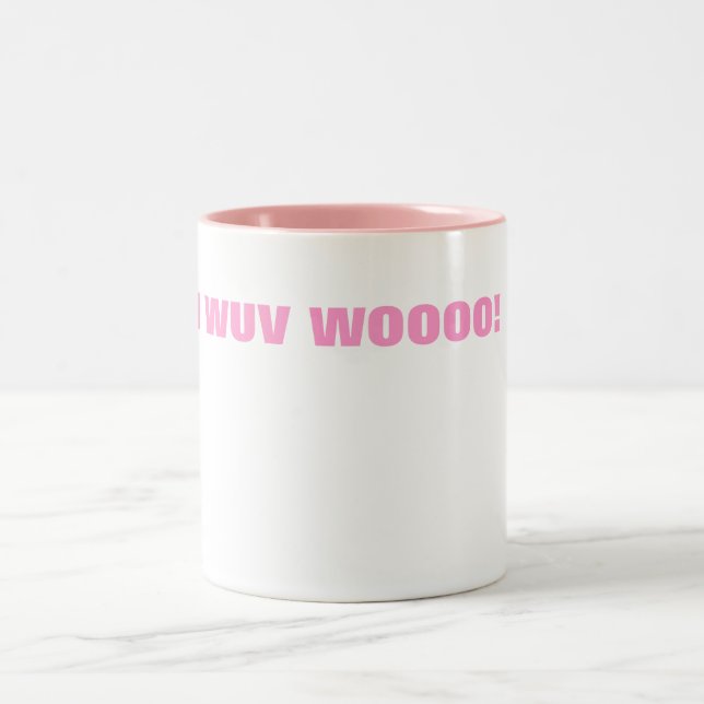 I WUV WOOOO! Two-Tone COFFEE MUG (Center)