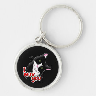 I wuv you Cat Key Ring