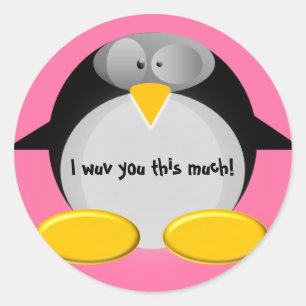I wuv you this much! classic round sticker