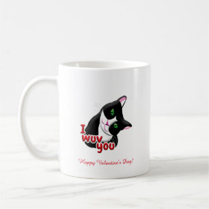 I Wuv You Valentines's Day Cat Coffee Mug