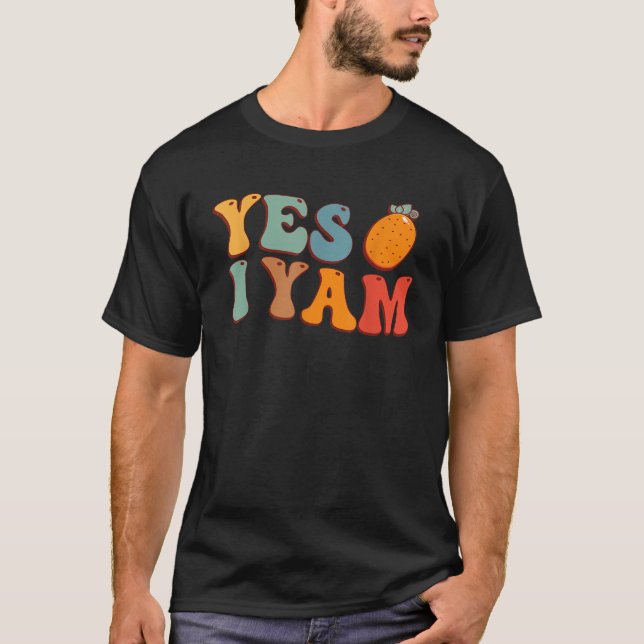 I YAM She s My Sweet Potato Thanksgiving Couple s  T-Shirt (Front)