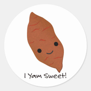 I Yam Sweet Cute kawaii Sweet Potato Classic Round Sticker