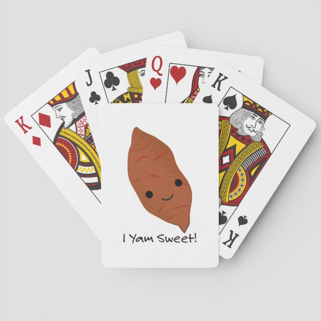 I Yam Sweet Cute kawaii Sweet Potato Playing Cards (Back)