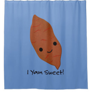 I Yam Sweet Cute kawaii Sweet Potato Shower Curtain