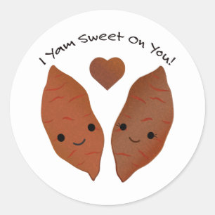I Yam Sweet on You Sweet Potatoes Classic Round Sticker