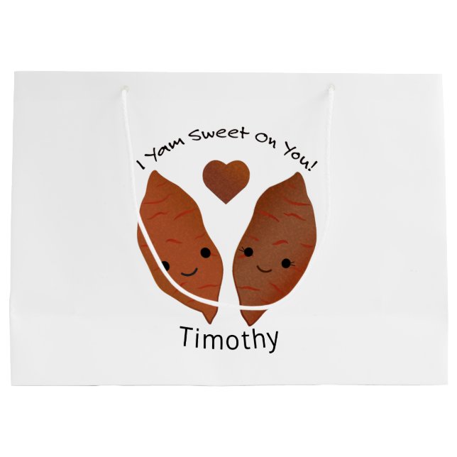 I Yam Sweet on You Sweet Potatoes Large Gift Bag (Back)