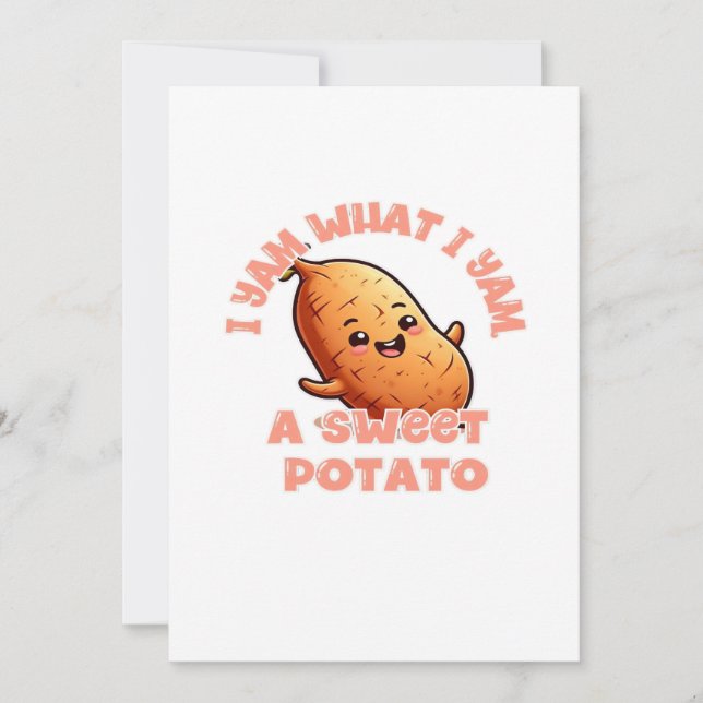 I Yam What I Yam, A Sweet Potato Classic Holiday Card (Front)