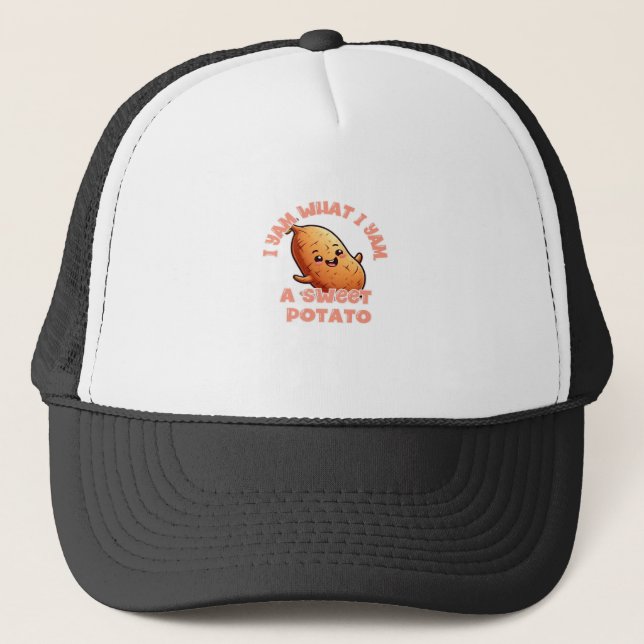 I Yam What I Yam, A Sweet Potato Classic Trucker Hat (Front)