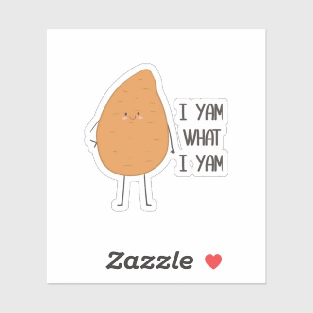 I Yam What I Yam! Awesome Yam Vegetable Pun (Sheet)