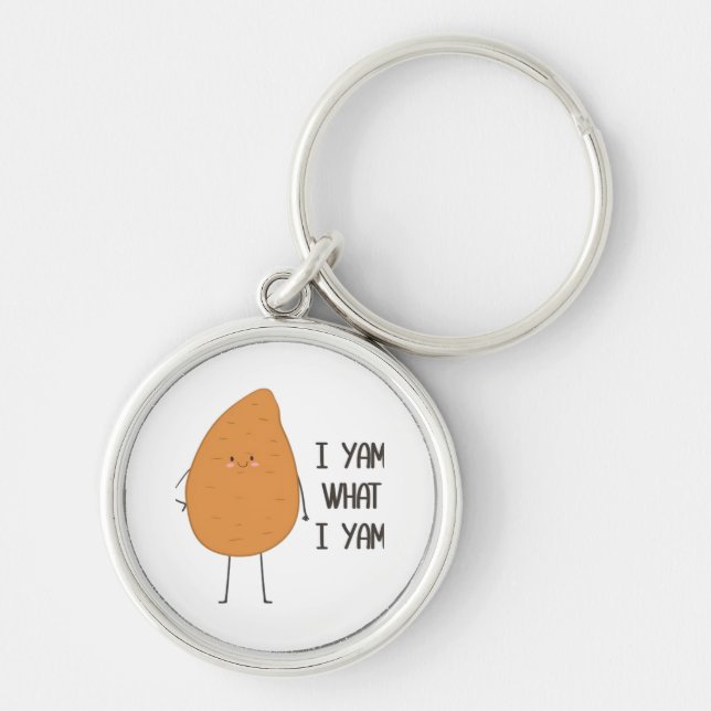 I Yam What I Yam! Awesome Yam Vegetable Pun Key Ring (Front)