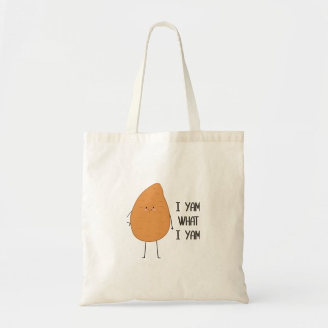I Yam What I Yam! Awesome Yam Vegetable Pun Tote Bag (Front)