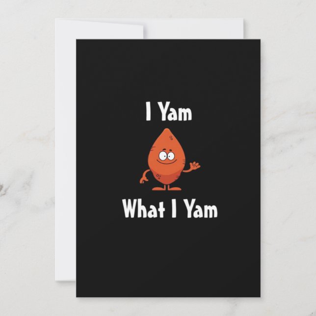 I Yam What I Yam Basic Design For Thanksgiving Holiday Card (Front)