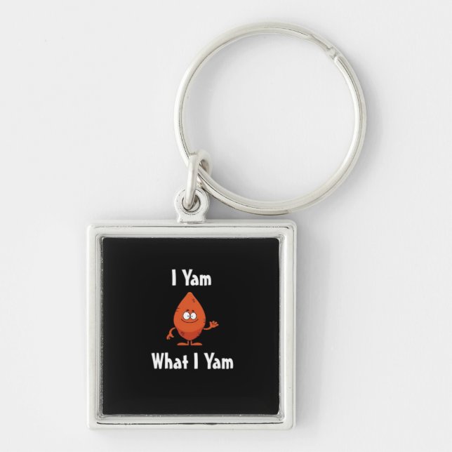 I Yam What I Yam Basic Design For Thanksgiving Key Ring (Front)