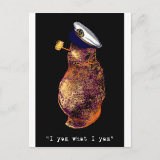I yam what I yam-black Postcard