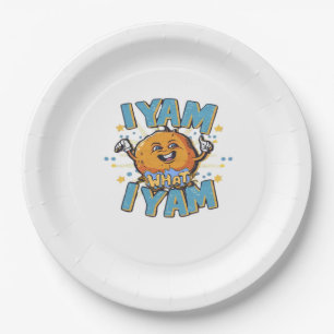I Yam What I Yam Classic Design For Thanksgiving  Paper Plate