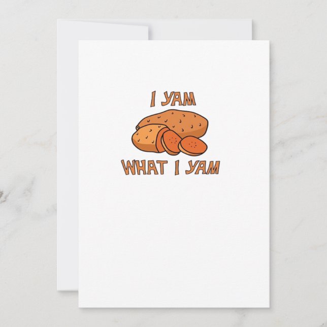 I Yam What I Yam Classic Funny Basic Holiday Card (Front)