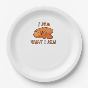 I Yam What I Yam Classic Funny Basic Paper Plate